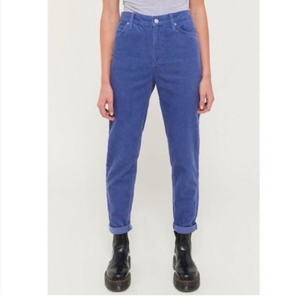 BDG Urban Outfitters Blue Corduroy Mom High-Rise Tapered Pants Size 30 OB781164